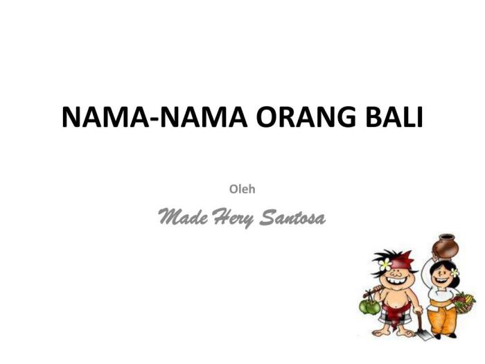 Nama orang bali